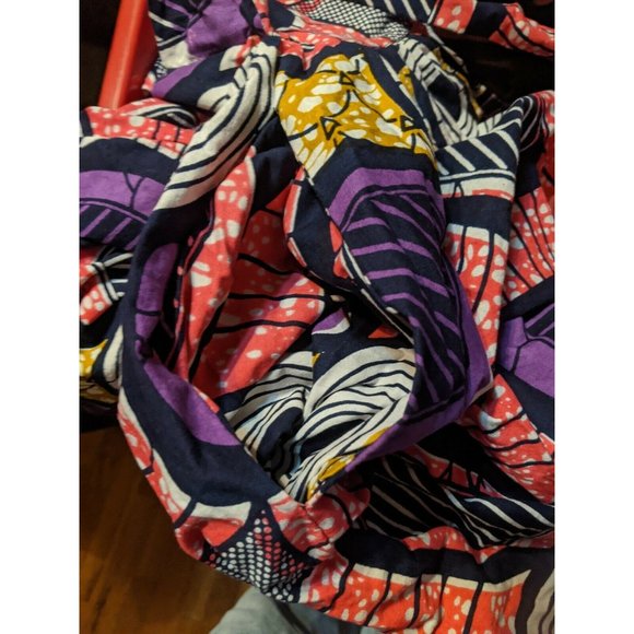 Gypsy Bright Skirt Flare Boho Maxi Pink Purple Navy Blue Bow Tie Waist 33 W 43 L - Picture 8 of 10